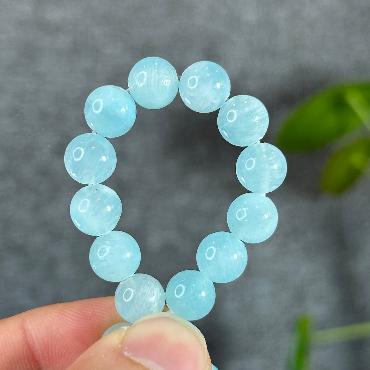 Natural Blue Aragonite Bracelet Size 8 mm