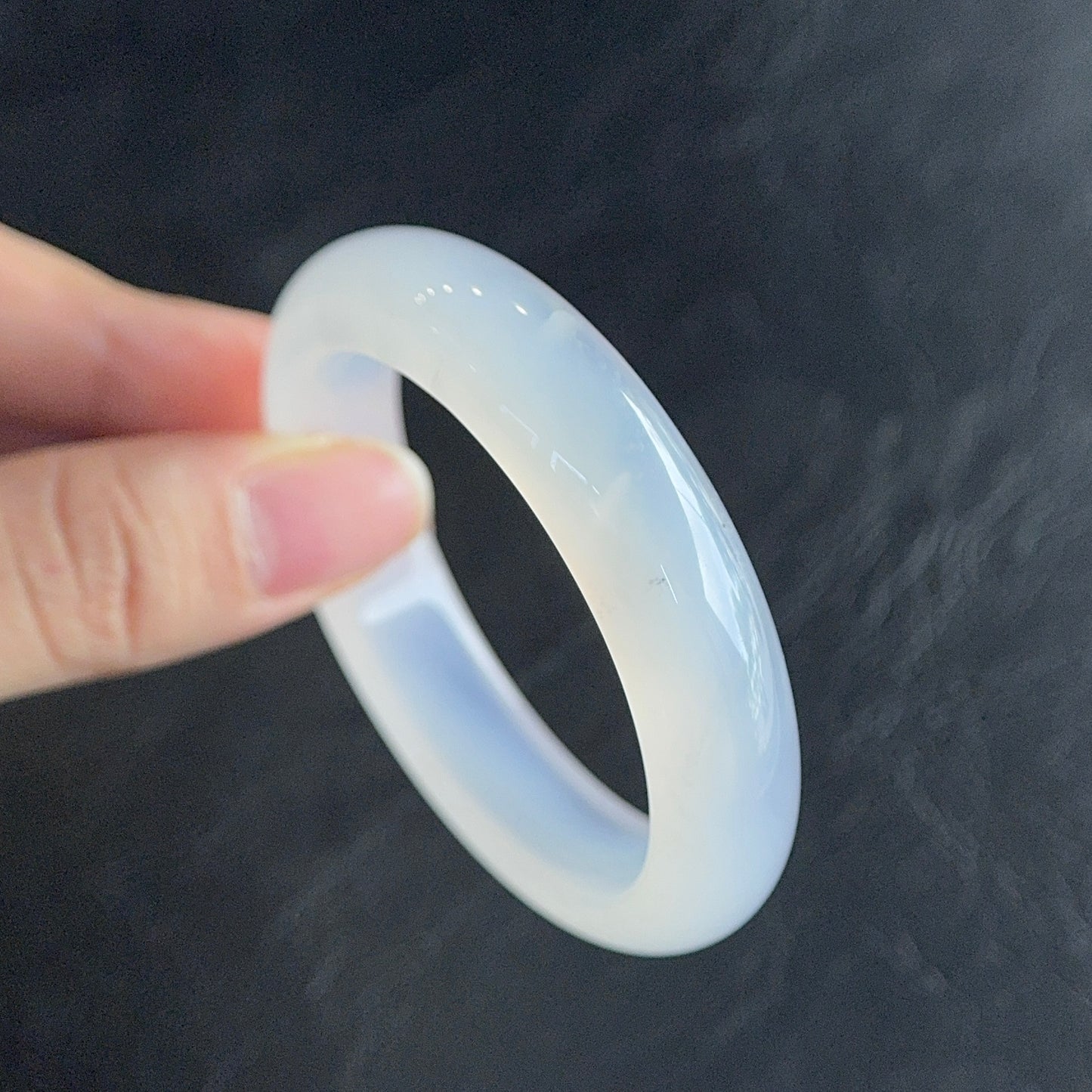 Natural Agate Bangle Leaf Style Size 50 mm