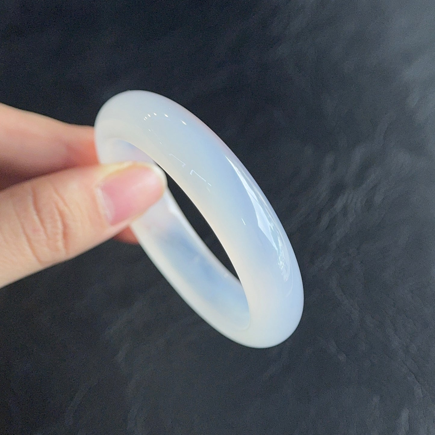 Natural Agate Bangle Leaf Style Size 50 mm