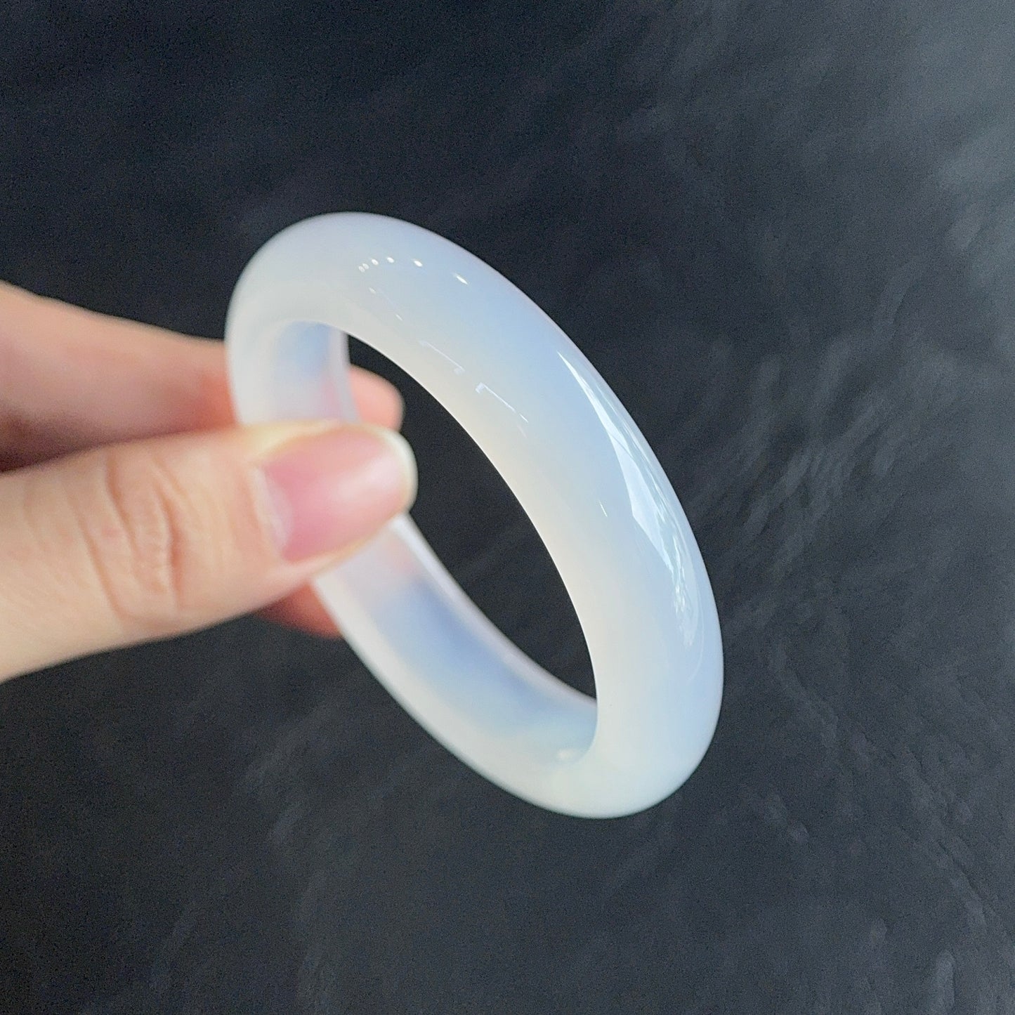 Natural Agate Bangle Leaf Style Size 50 mm