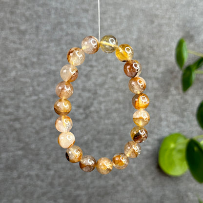 Fire Quartz with Golden Healer Bracelet Size 10.5 mm