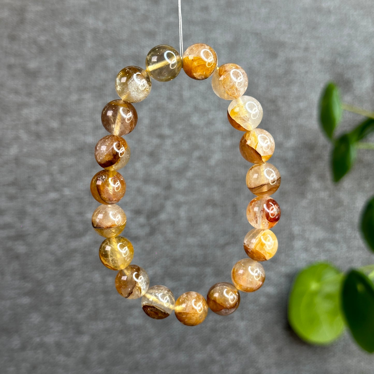 Fire Quartz with Golden Healer Bracelet Size 10.5 mm