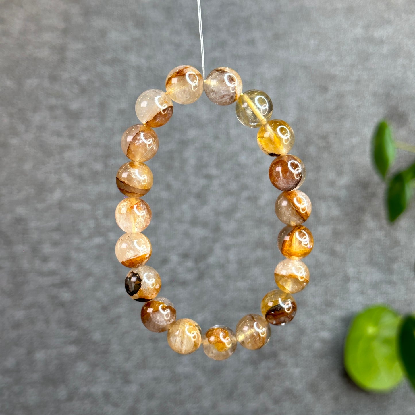 Fire Quartz with Golden Healer Bracelet Size 10.5 mm