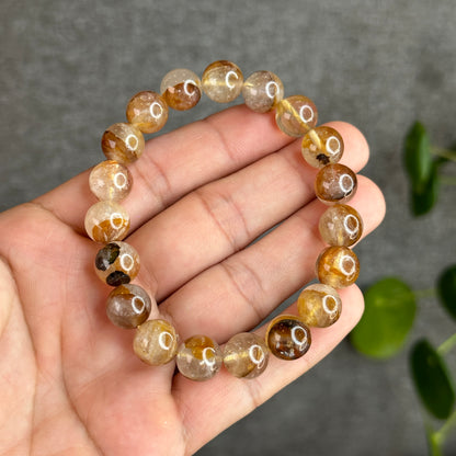 Fire Quartz with Golden Healer Bracelet Size 10.5 mm