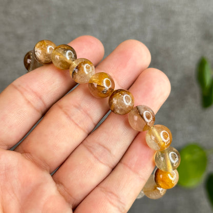 Fire Quartz with Golden Healer Bracelet Size 10.5 mm