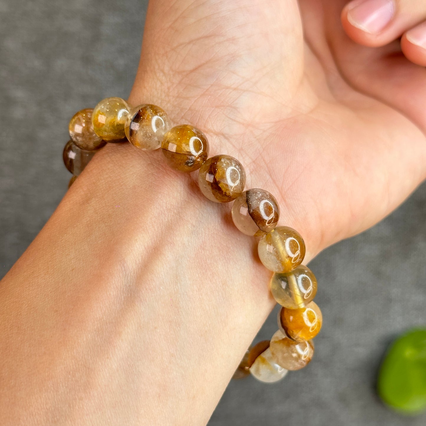 Fire Quartz with Golden Healer Bracelet Size 10.5 mm