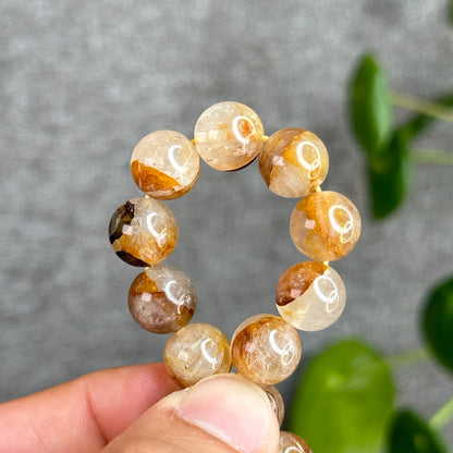 Fire Quartz with Golden Healer Bracelet Size 10.5 mm