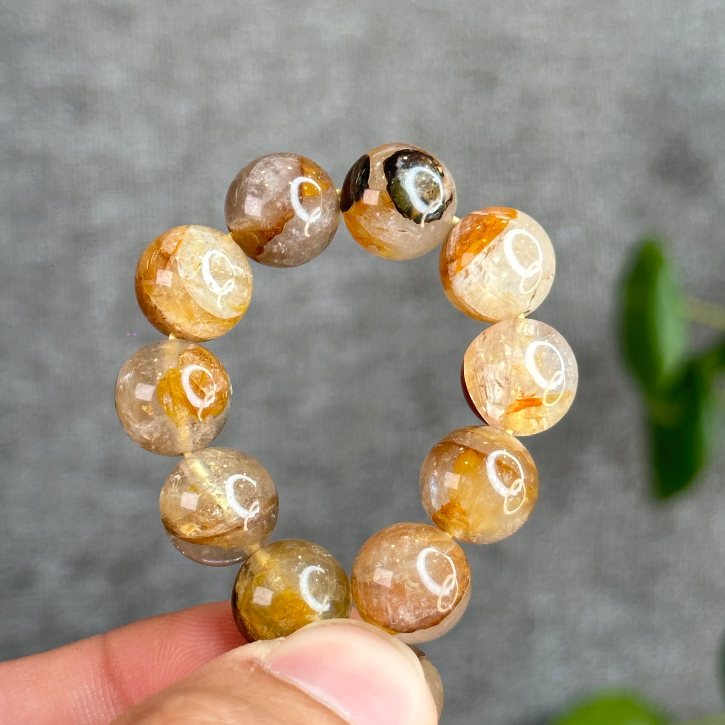 Fire Quartz with Golden Healer Bracelet Size 10.5 mm