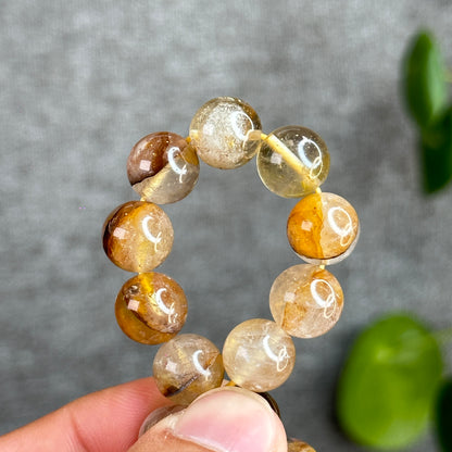 Fire Quartz with Golden Healer Bracelet Size 10.5 mm