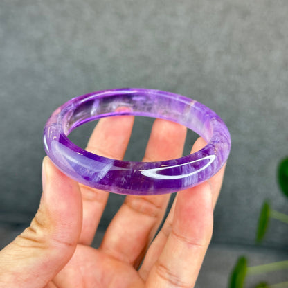 Natural Amethyst VIP Bangle Leaf Style Size 57 mm