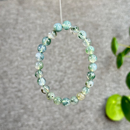 Moss Agate Bracelet Size 8.3 mm