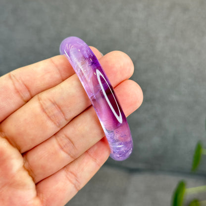 Natural Amethyst VIP Bangle Leaf Style Size 57 mm