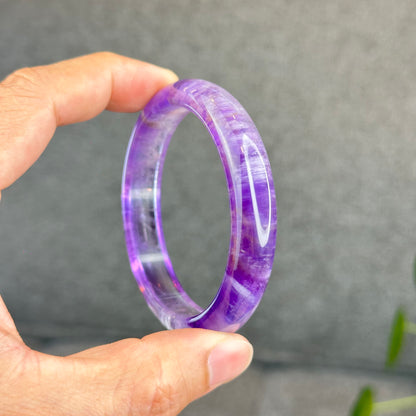 Natural Amethyst VIP Bangle Leaf Style Size 57 mm