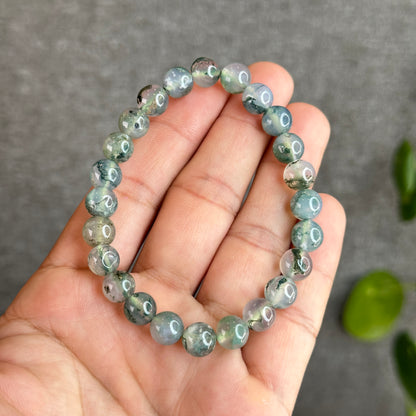 Moss Agate Bracelet Size 8.3 mm