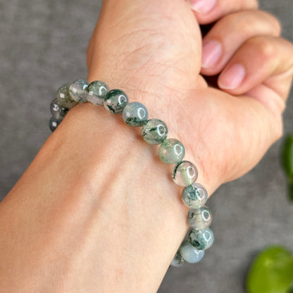 Moss Agate Bracelet Size 8.3 mm