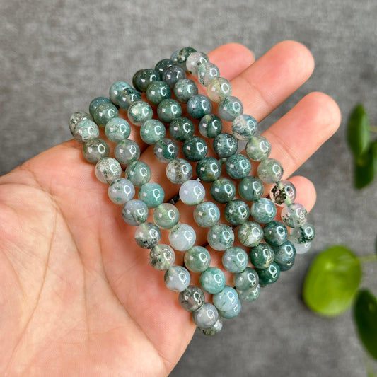 Moss Agate Bracelet Size 8.3 mm