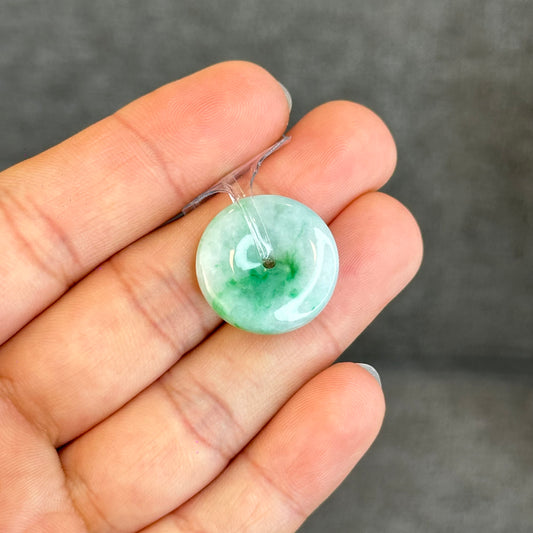 Natural Bright Apple Green Dong Dieu Jadeite Jade Type A Donut