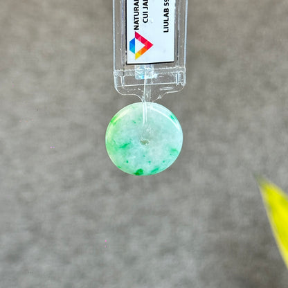 Natural Bright Apple Green Dong Dieu Jadeite Jade Type A Donut