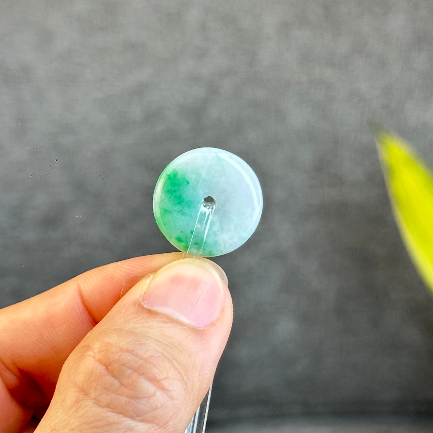 Natural Bright Apple Green Dong Dieu Jadeite Jade Type A Donut