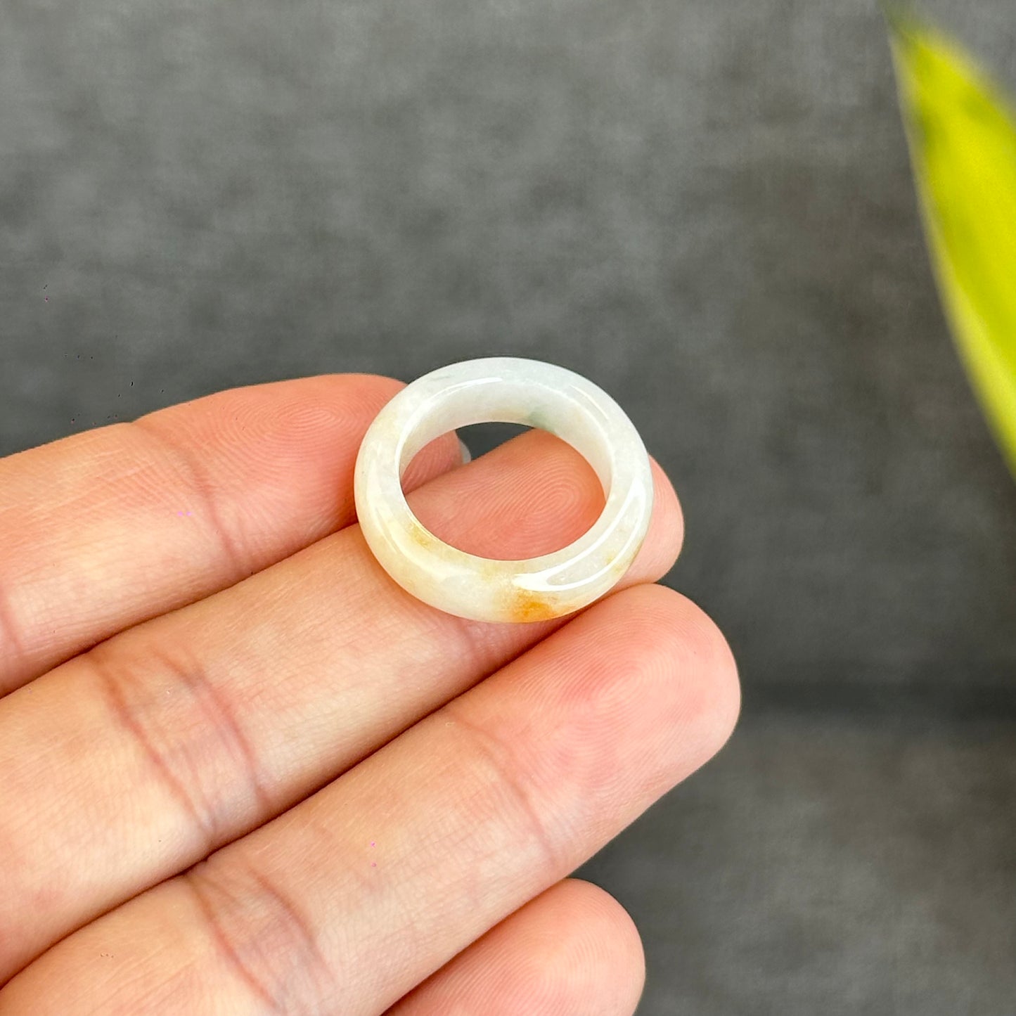 Natural Koi Orange Jadeite Jade Ring Size 1.63