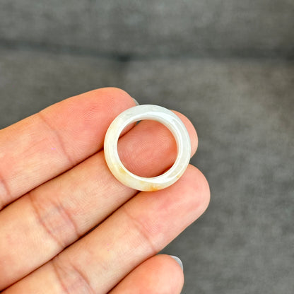 Natural Koi Orange Jadeite Jade Ring Size 1.63