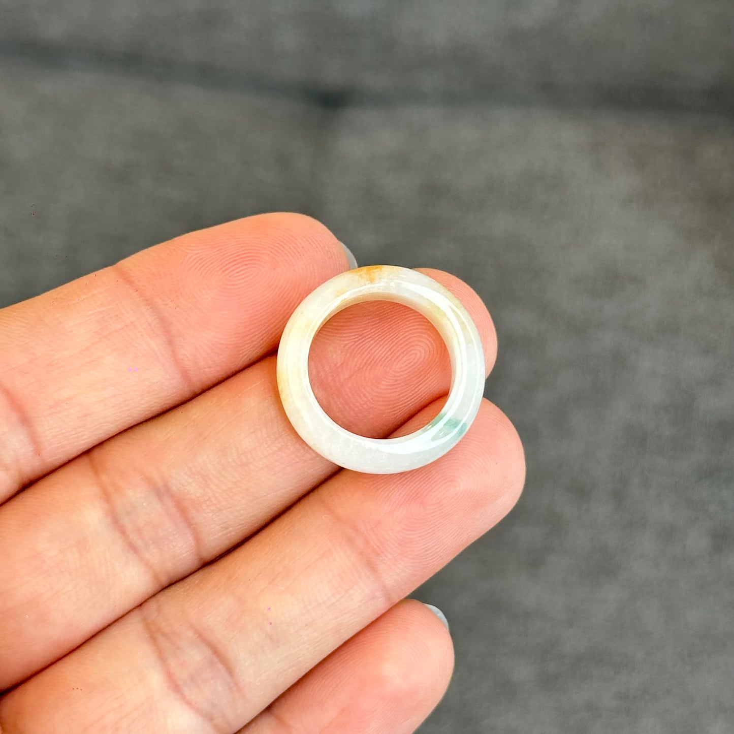 Natural Koi Orange Jadeite Jade Ring Size 1.63