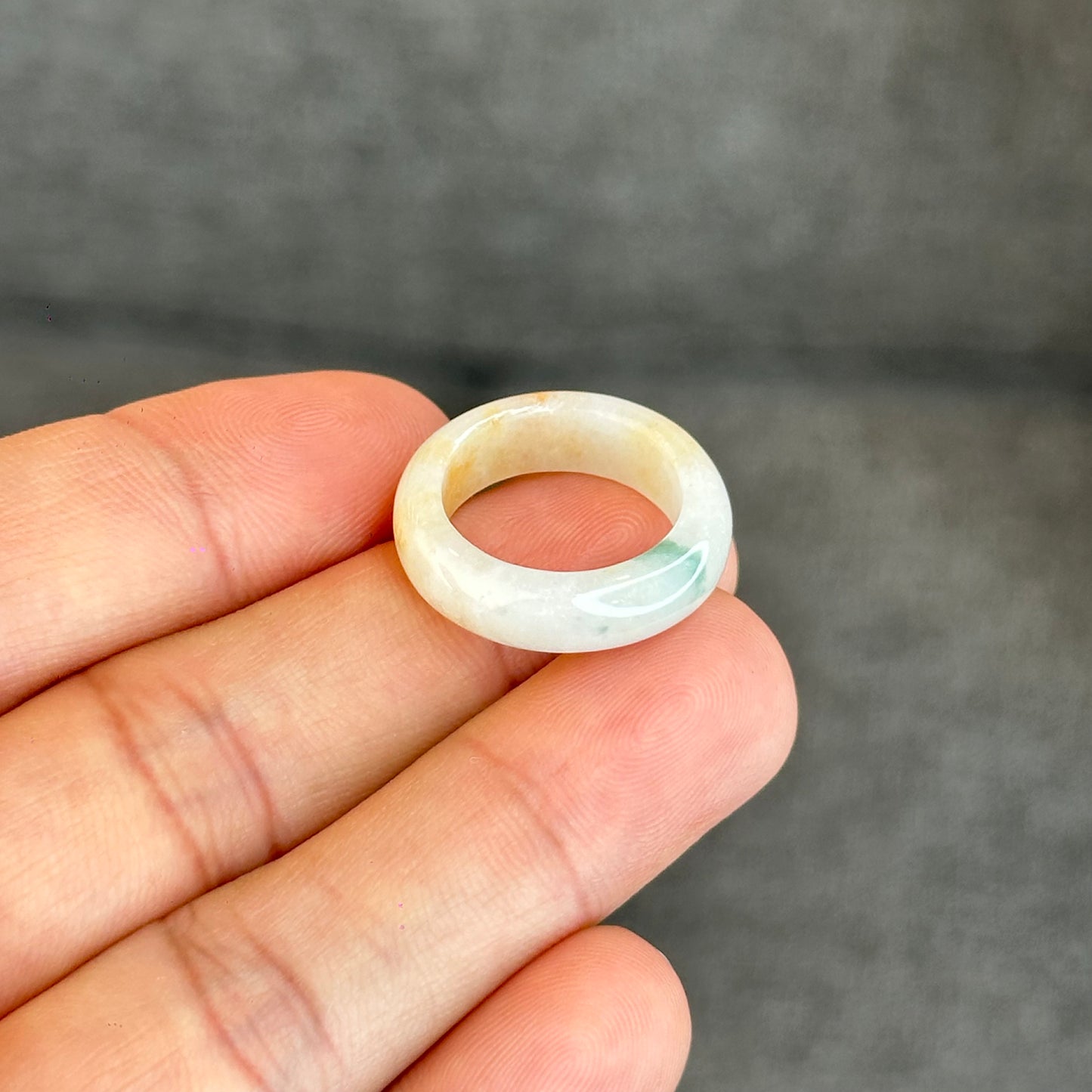Natural Koi Orange Jadeite Jade Ring Size 1.63
