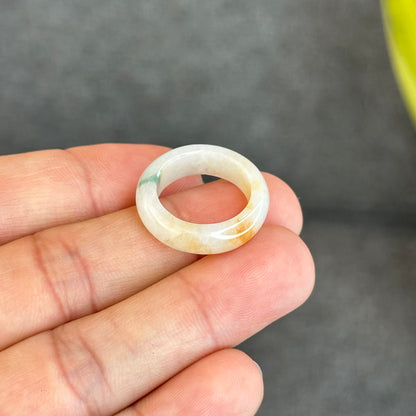 Natural Koi Orange Jadeite Jade Ring Size 1.63