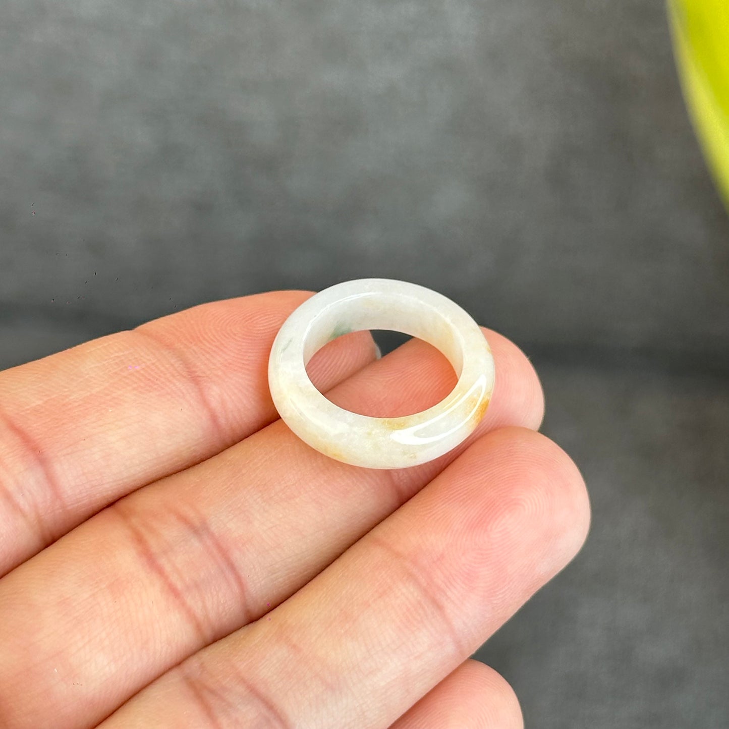 Natural Koi Orange Jadeite Jade Ring Size 1.63