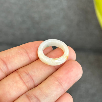 Natural Koi Orange Jadeite Jade Ring Size 1.63