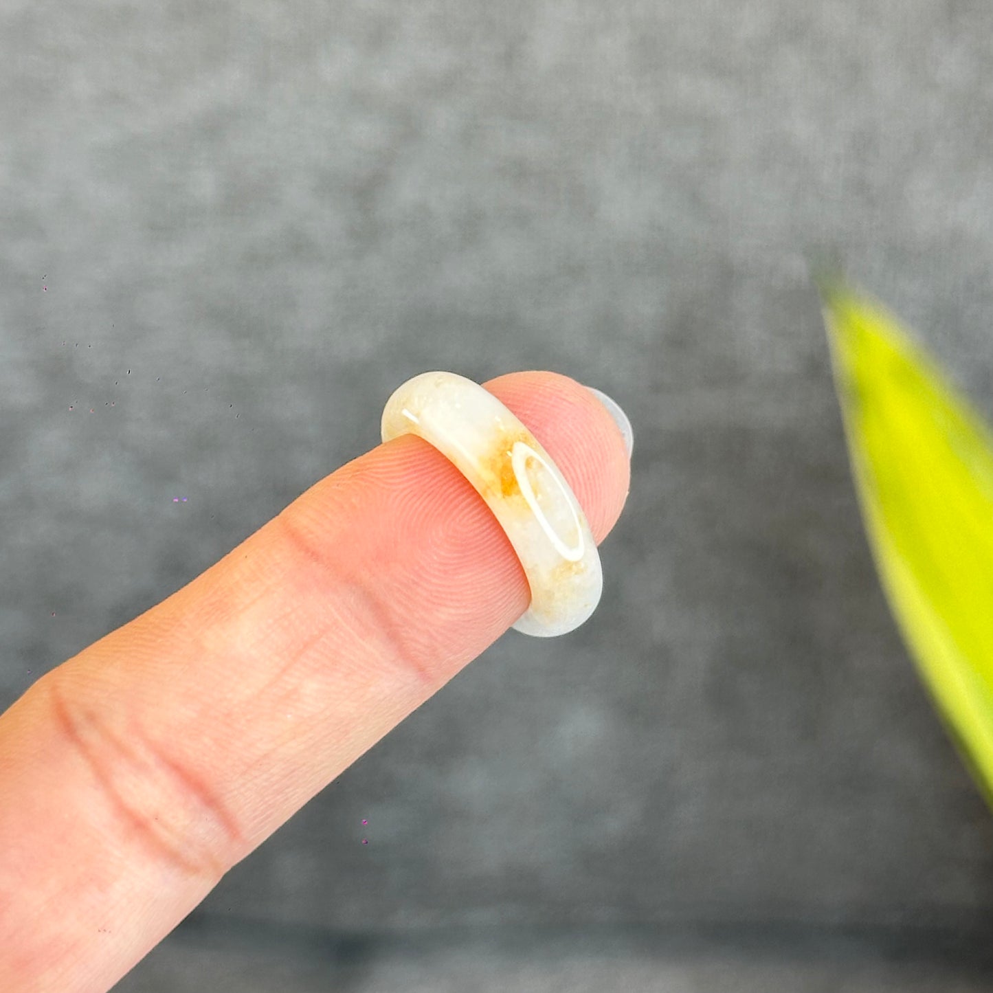 Natural Koi Orange Jadeite Jade Ring Size 1.63