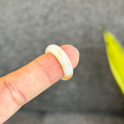 Natural Koi Orange Jadeite Jade Ring Size 1.63