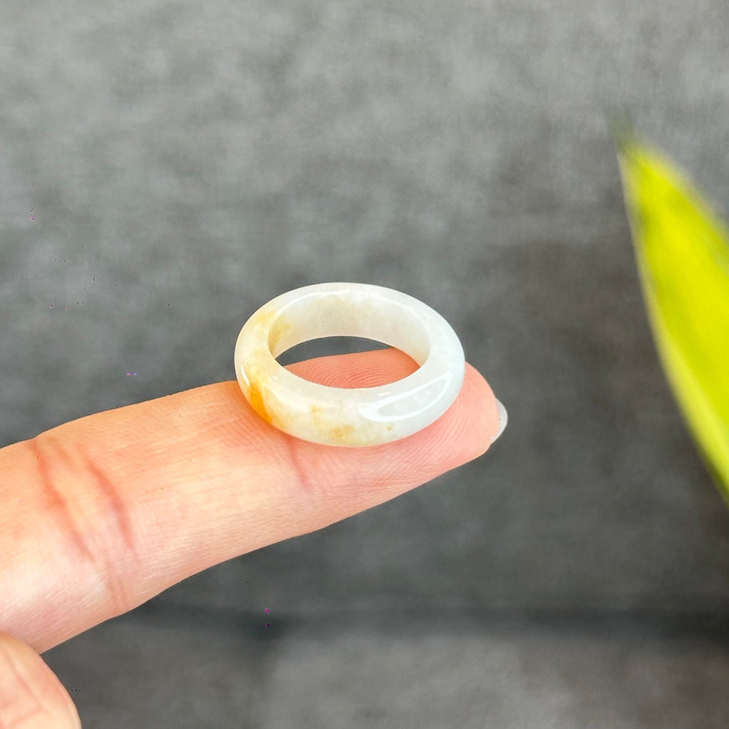 Natural Koi Orange Jadeite Jade Ring Size 1.63