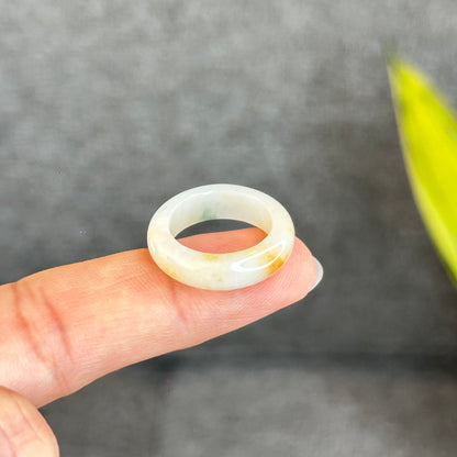 Natural Koi Orange Jadeite Jade Ring Size 1.63