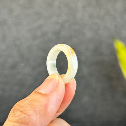 Natural Koi Orange Jadeite Jade Ring Size 1.63