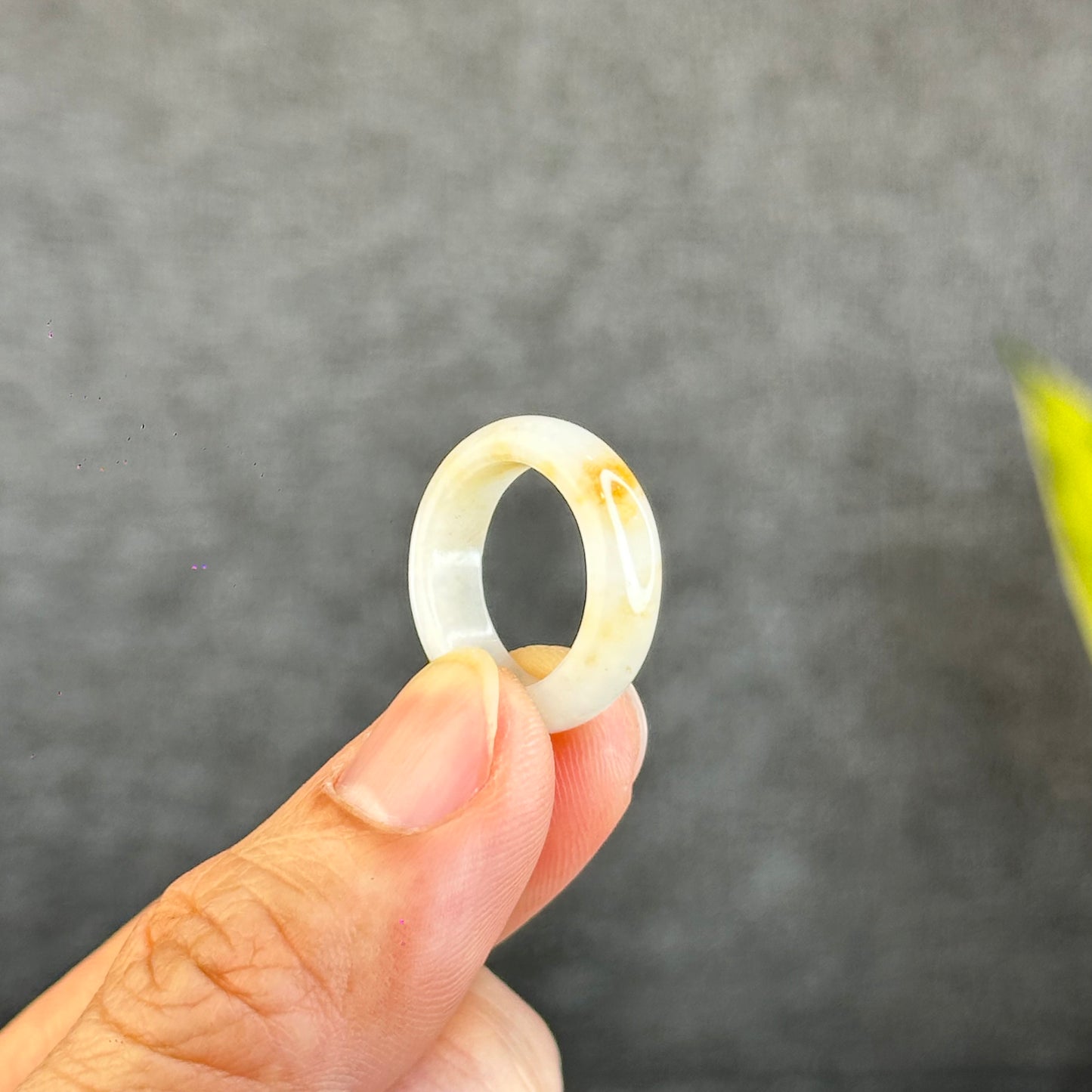 Natural Koi Orange Jadeite Jade Ring Size 1.63