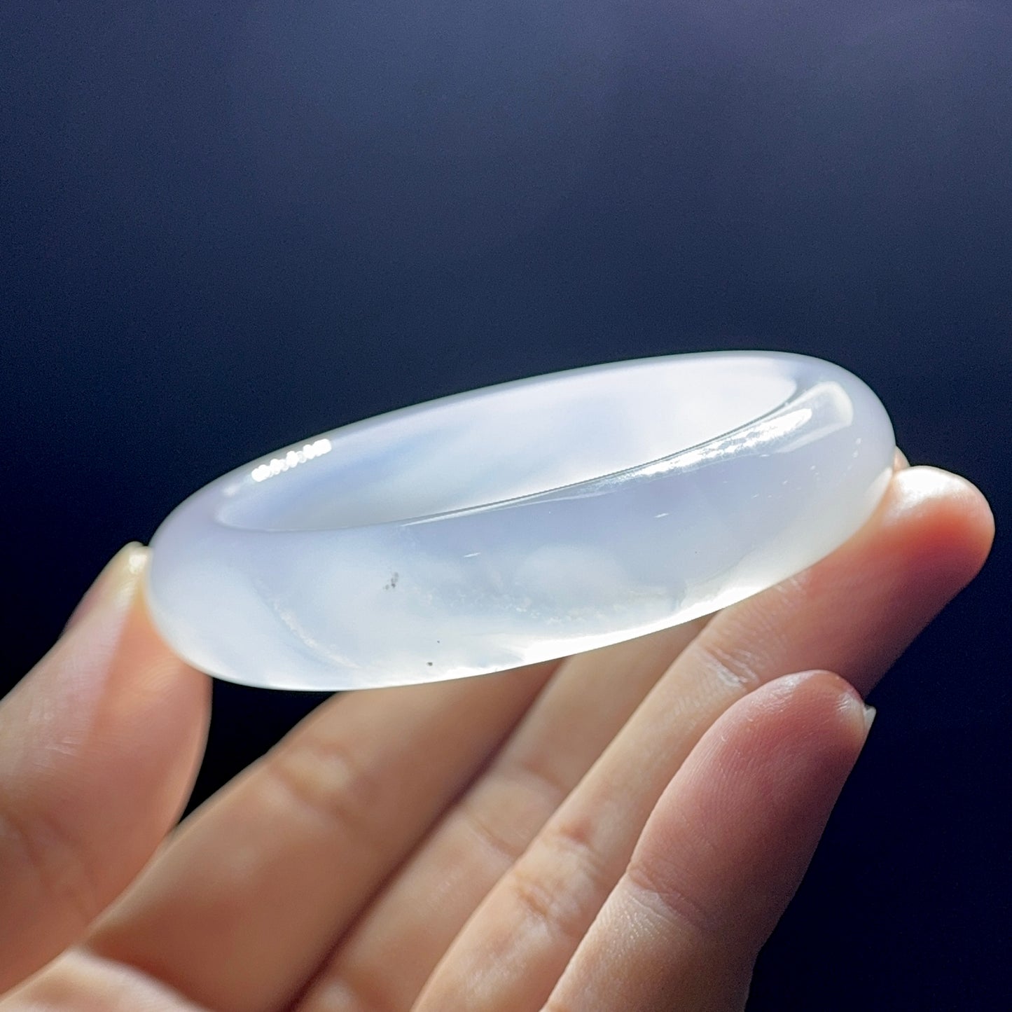 Natural Agate Bangle Leaf Style Size 50 mm