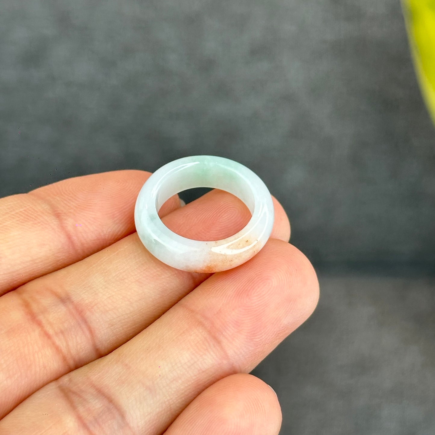 Natural Koi Orange Jadeite Jade Ring Size 1.63
