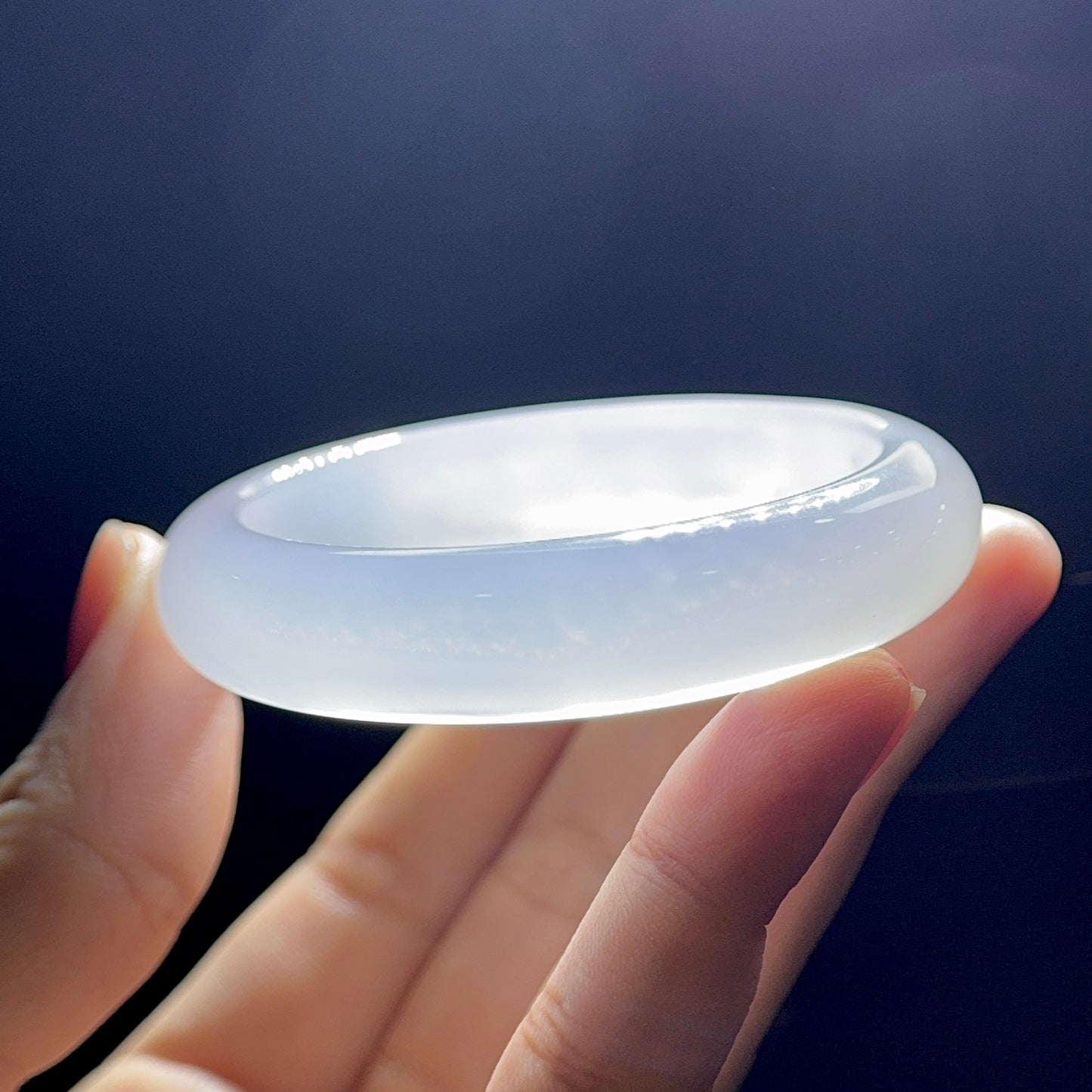 Natural Agate Bangle Leaf Style Size 50 mm