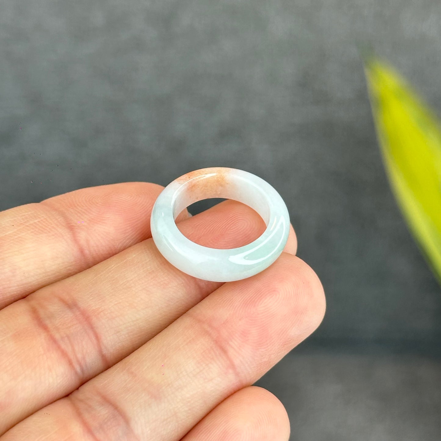 Natural Koi Orange Jadeite Jade Ring Size 1.63