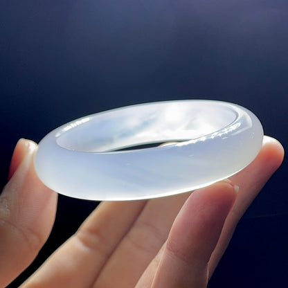Natural Agate Bangle Leaf Style Size 50 mm
