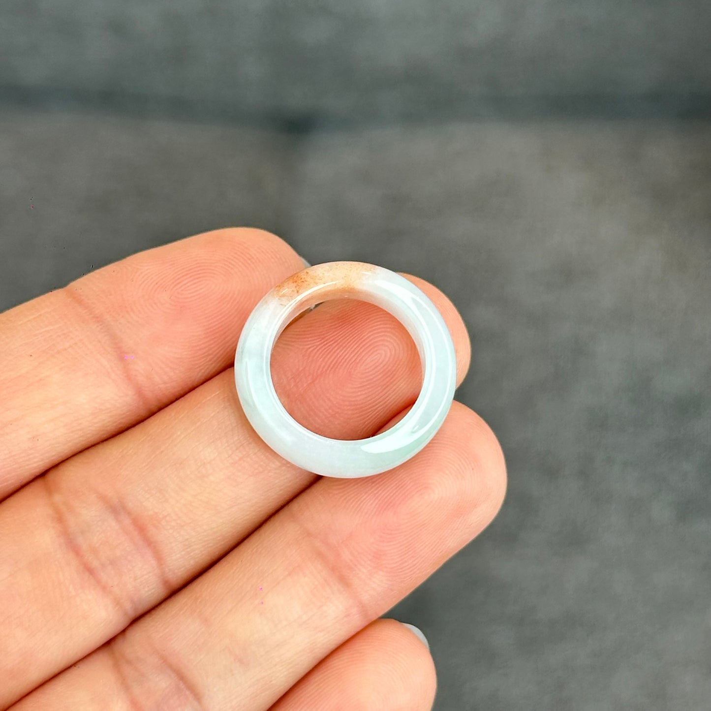 Natural Koi Orange Jadeite Jade Ring Size 1.63