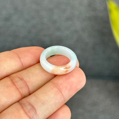 Natural Koi Orange Jadeite Jade Ring Size 1.63