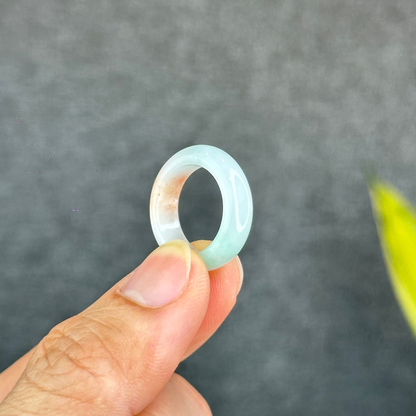 Natural Koi Orange Jadeite Jade Ring Size 1.63