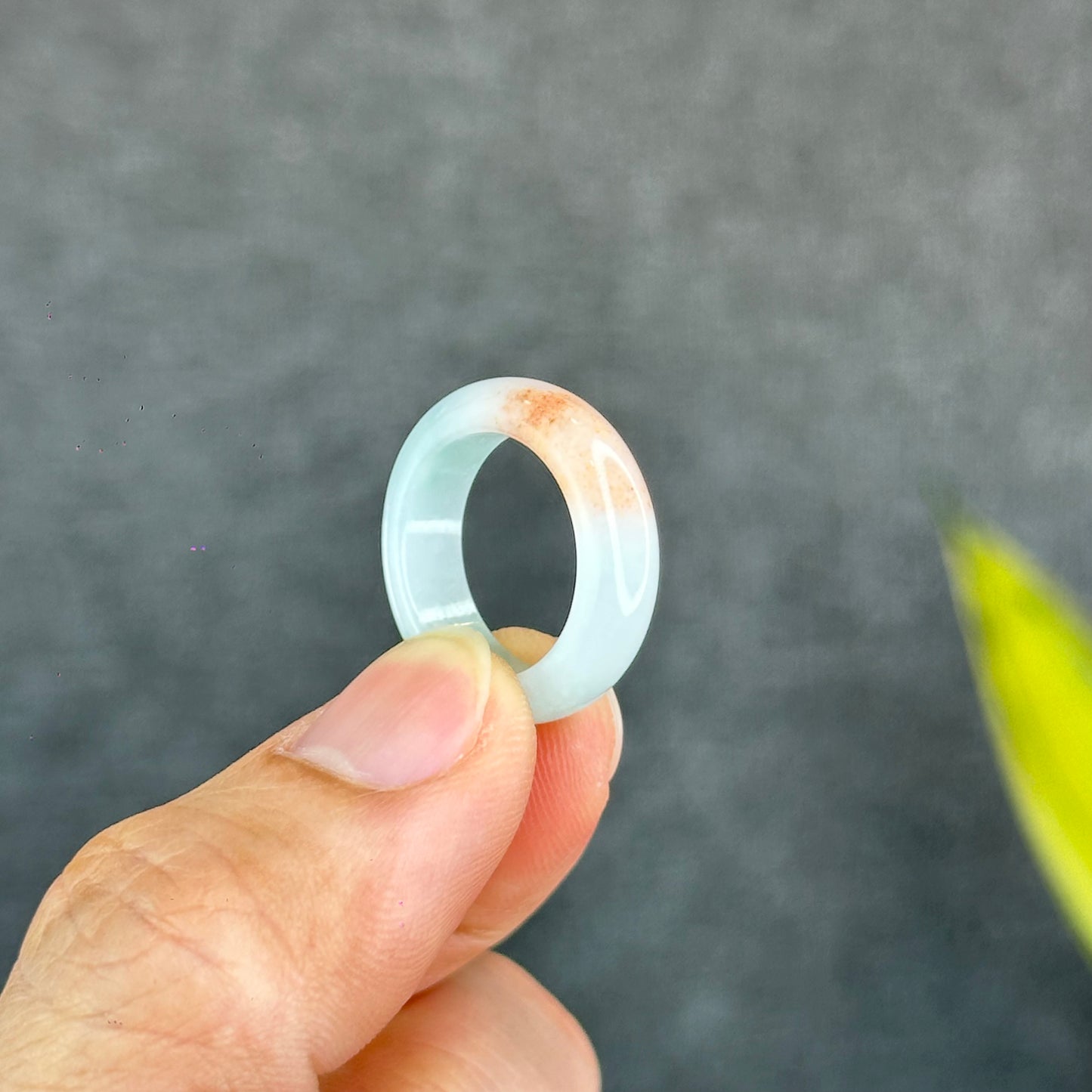 Natural Koi Orange Jadeite Jade Ring Size 1.63