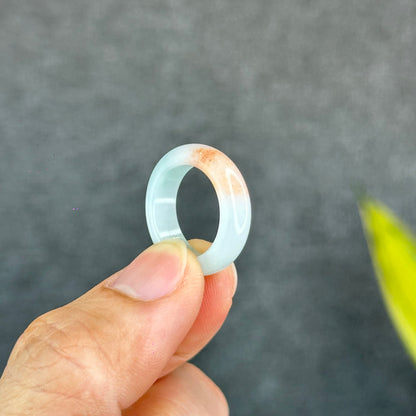 Natural Koi Orange Jadeite Jade Ring Size 1.63