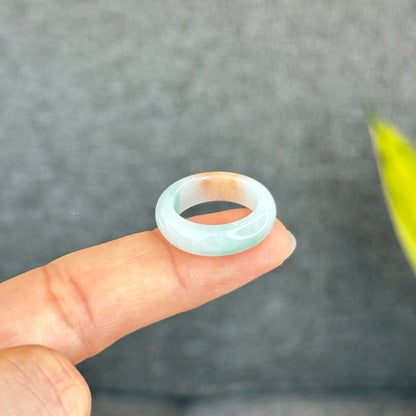Natural Koi Orange Jadeite Jade Ring Size 1.63