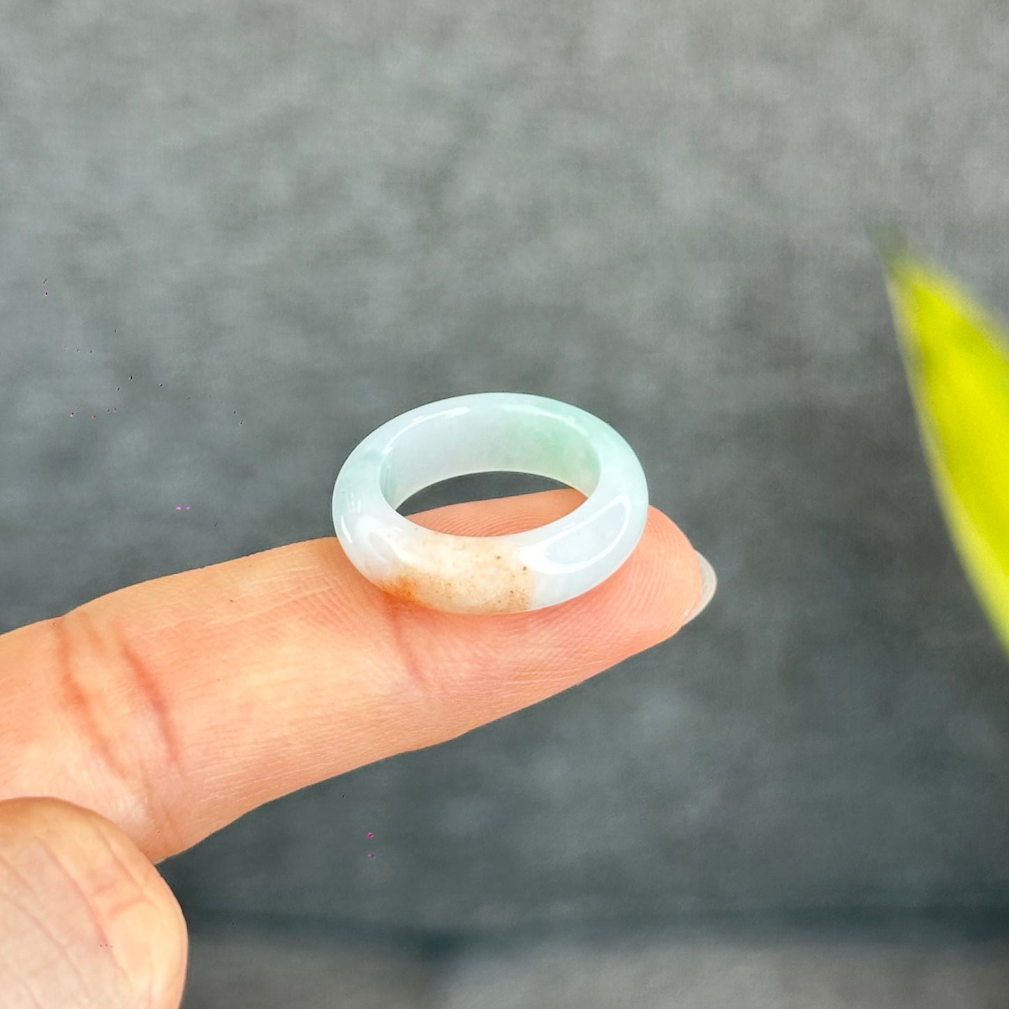 Natural Koi Orange Jadeite Jade Ring Size 1.63