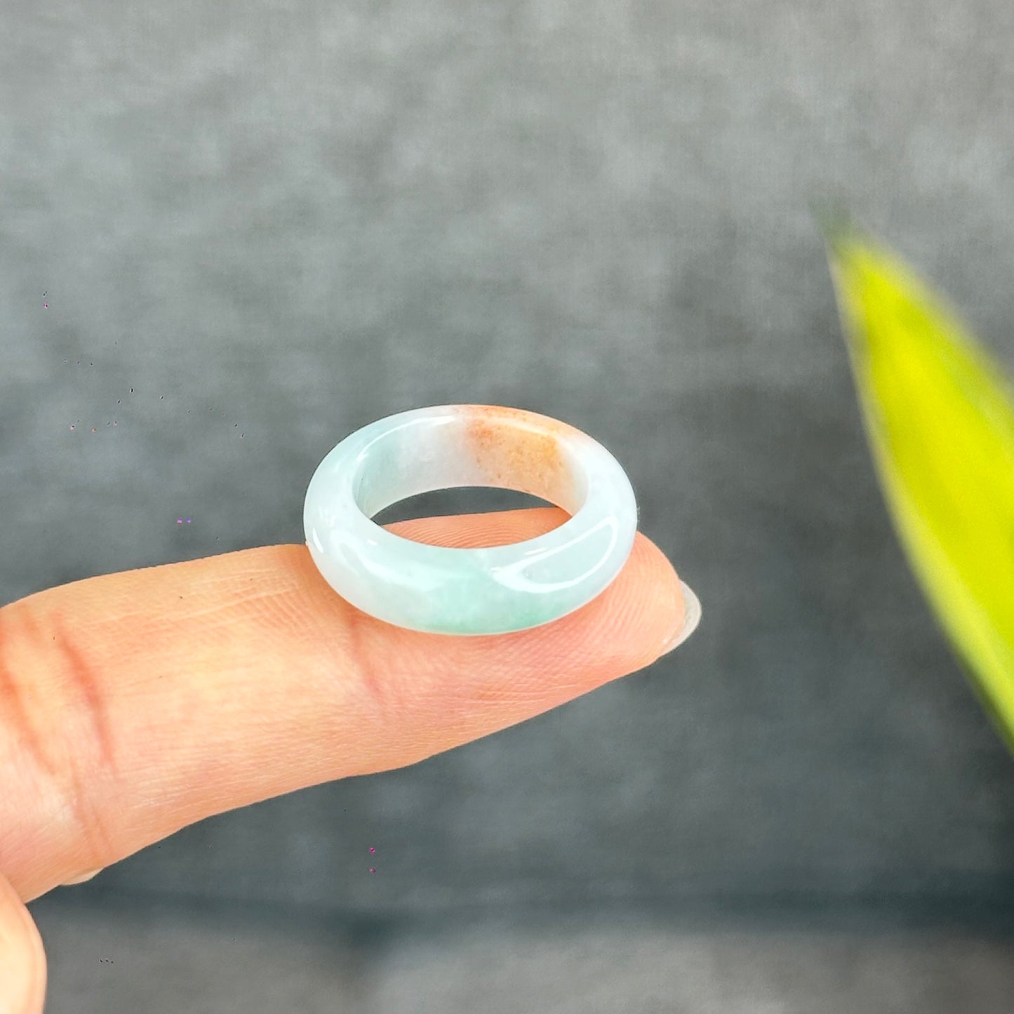 Natural Koi Orange Jadeite Jade Ring Size 1.63