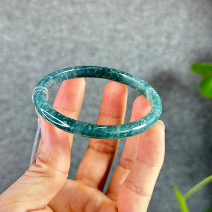 Water Green Jadeite Jade Bangle Thin Leaf Style Size 61 mm